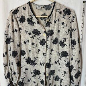 Vintage Floral Silk Shirt